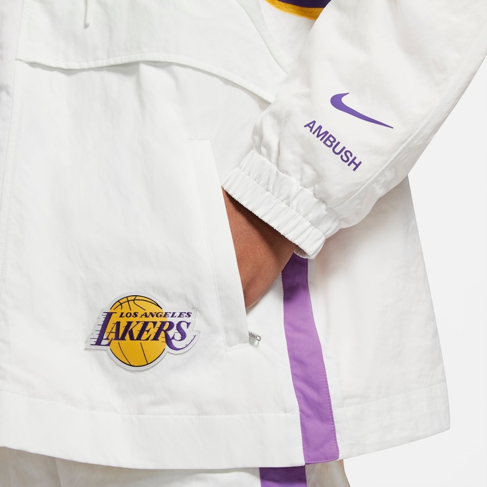 Nike x Ambush NBA Collection Lakers Jacket White Purple Gold Limited Edition - Picture 5 of 9